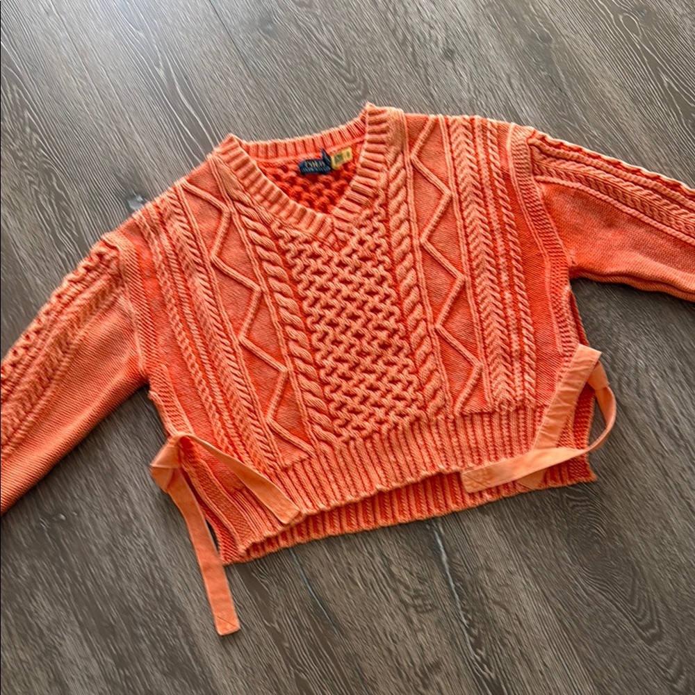 POLO Ralph Lauren Women's Orange Cable Knit Sweater NWOT
